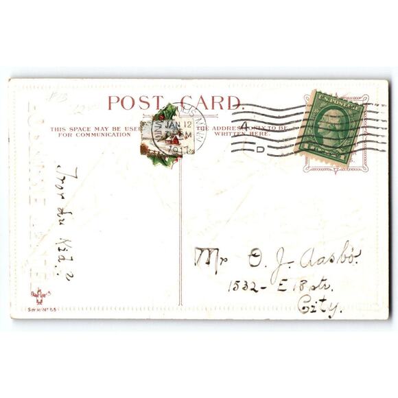 Fantasy Postcard Dwig Hold To Mirror I Am Yours Forever Fortune Teller Witch Cat - Picture 2 of 2